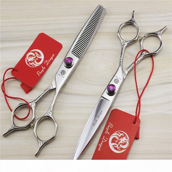 

purple dragon 5.5 inch professional hairdressing scissors pattern handle titanium salon cutting barber shear