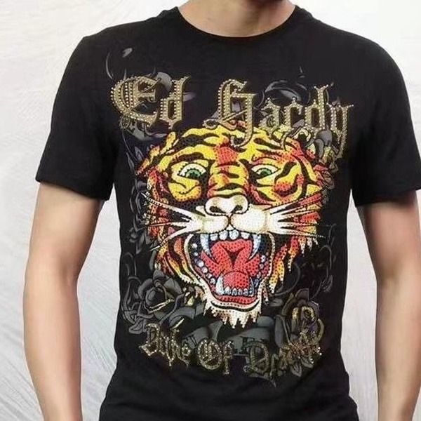 

men's ed hardy short-sleeved slim-fit diamond skull trend t-shirt, White;black