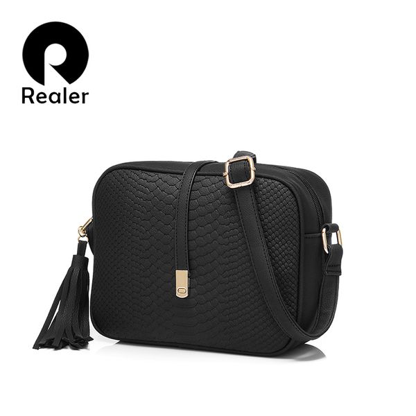 

realer small shoulder bag for women messenger bags ladies retro pu leather handbag purse with tassels female crossbody bag c1009