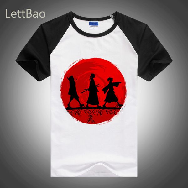 

summer anime one piece male printed funny samurai battle mugen jin foul loose stretch tee sport hooded sweatshirt hoodie men t shirt