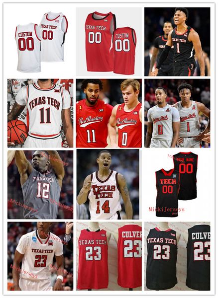 

custom texas tech red raiders basketball jersey 1 terrence shannon jr. marcus santos-silva vladislav goldin 0 mac mcclung texas tech jersey, Black