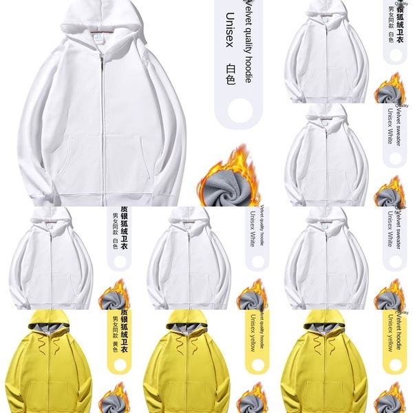 

uv7e7 hooded and winter party plush autumn zipper printing personalized class clothing hooded and winter coat sweater party plush autumn zip, Black