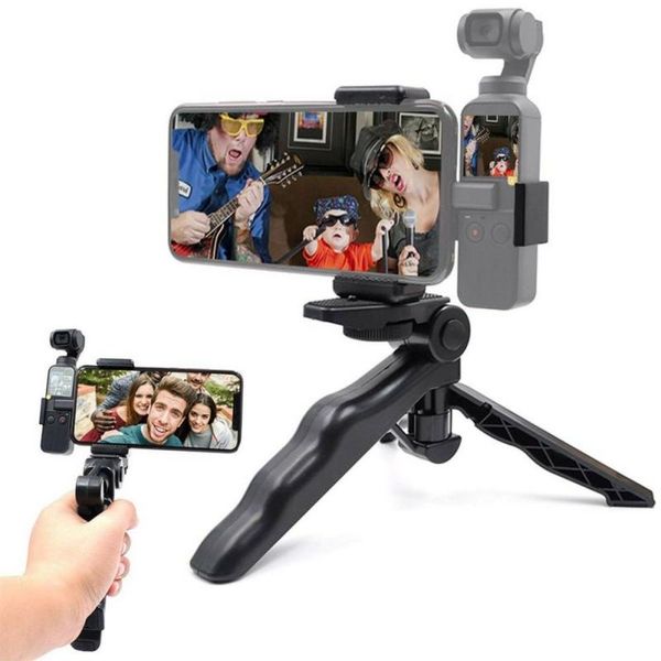 

universal foldable tripod phone holder stand clip hand held stabilizer for dji osmo pocket samsung xiaomi huwei smartphone wmtwzo