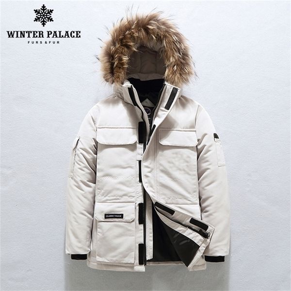 

new winter mens jacket warm down jacket stand-up collar with a hood cold warm down coat windproof parkas 201223, Black