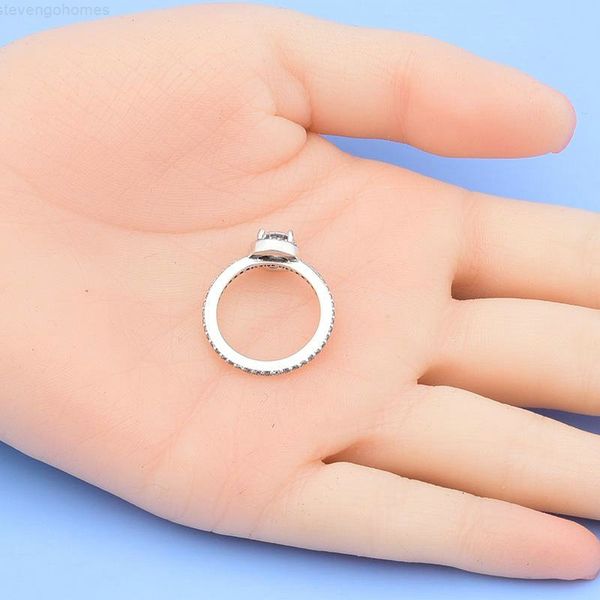 

factorydffswith real 925 sterling silver cz diamond original box set fit romantic and elegant wedding ring engagement jewelry for w