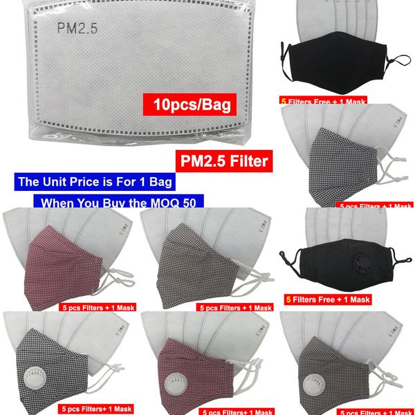 

5 pcs filter for one 1day fashion face cotton reuse washable dust mask 6aumxd
