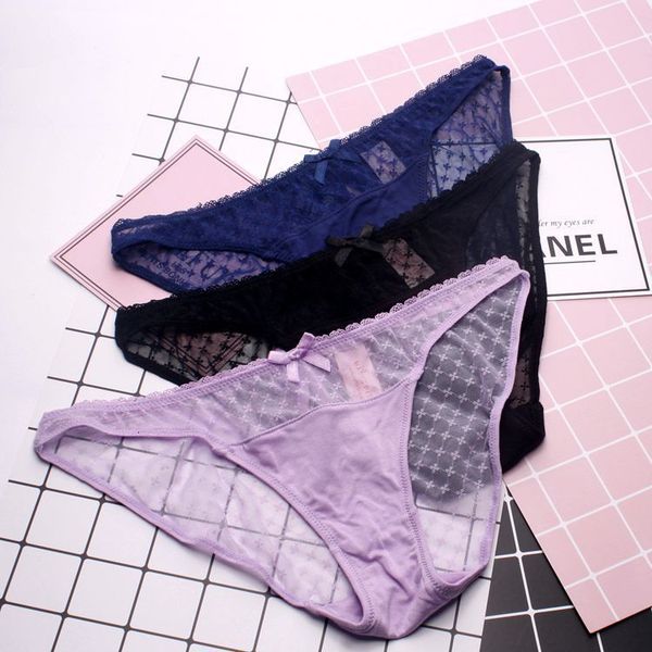 

9241 comfortable low waist triangle women's underwear, Black;pink