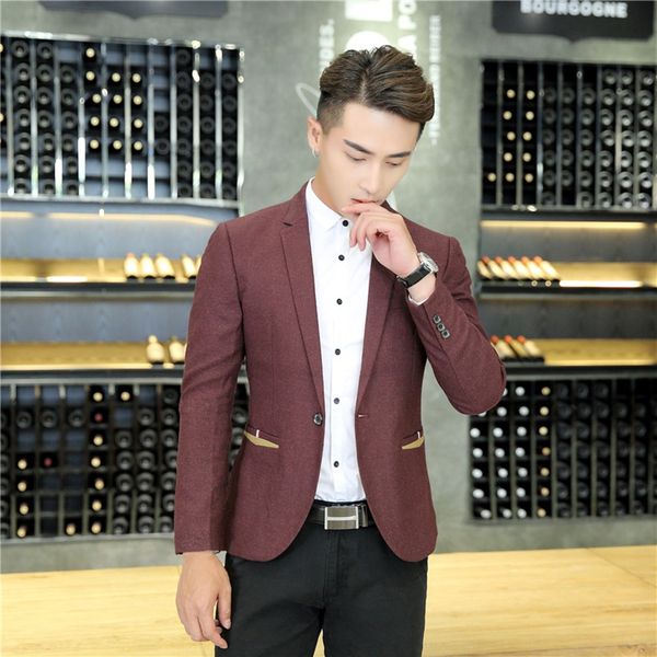 

suit men's casual slim fit korean men's suit single piece 2020 spring and autumn new youth blazer coat coatcoat coat 12gav, Blue