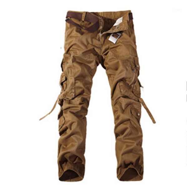 

men's casual fashion multi-pocket korean outdoor overalls trousers army pants1, Black
