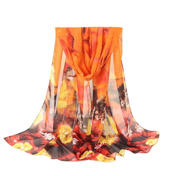 

chiffon scarf women autumn winter long soft wrap shawls beach style boho floral printed scarves hijab bandana #r30, Blue;gray