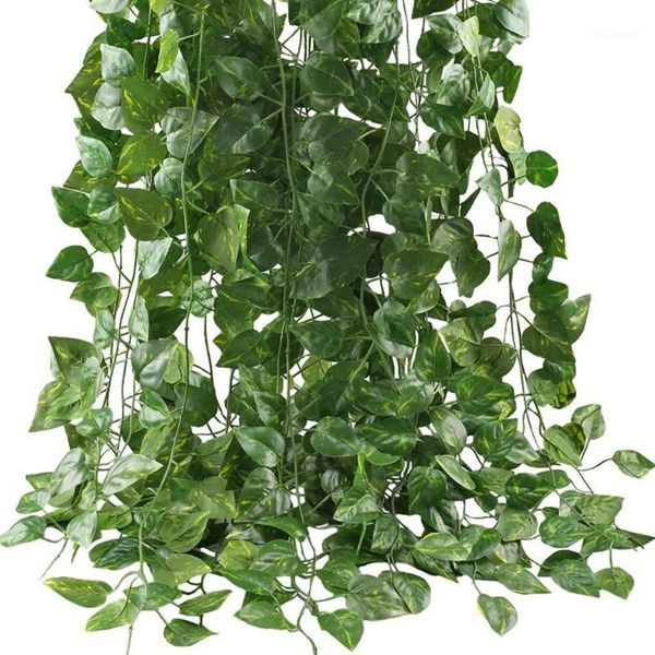 

decorative flowers & wreaths 10pcs artificial ivy leaf garland plants vine for hanging wedding fake foliage garden wall decor1