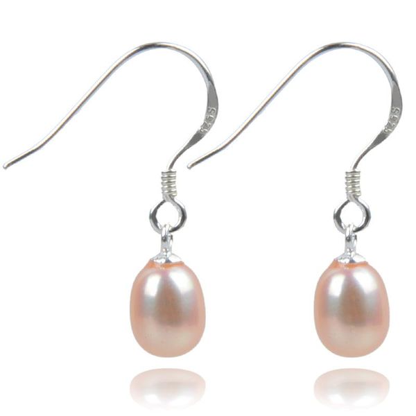 

dangle & chandelier elegant 925 argent hook pearl earrings of 100% natural freshwater drop for women girl wedding gift, Silver