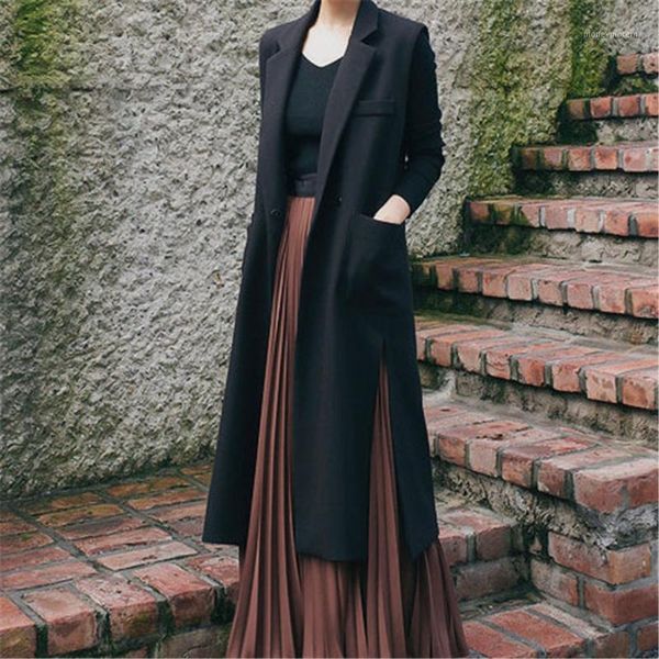 

women's vests women long vest v-neck pocket jacket female slim sleeveless suit autumn spring coat office ladies fashion outerwear big s, Black;white