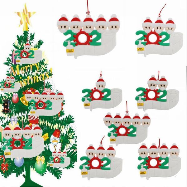 

2020 christmas ornament personalized survivor family 1 2 3 4 5 decorations masked hand-washed xmas tree hanging pendant ljjp578 6ajc