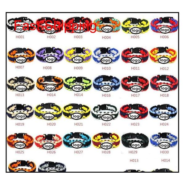 

mix styles football team paracord survival bracelets custom made camping sports bracelet customized logo team umbrella bracelet 4qjw9