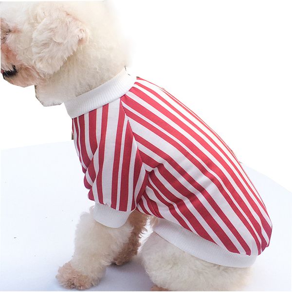 Abbigliamento per cani a righe estive T-shirt Gilet Abbigliamento per animali domestici per cani di piccola taglia Camicie Yorkshire Terrier Vestiti per cuccioli S-2XL