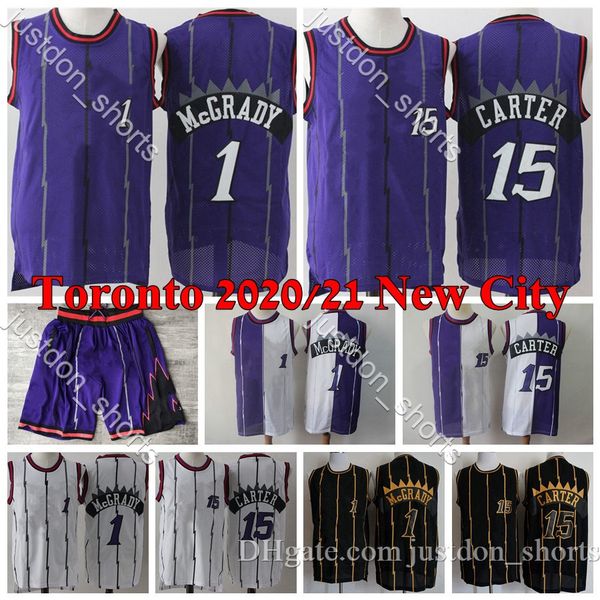 

2020 mens vintage toronto basketball jerseys tracy mcgrady 1 vince carter 15 pascal siakam 43 kawhi leonard 2 retro basketball shirts s-xxl, Black;red