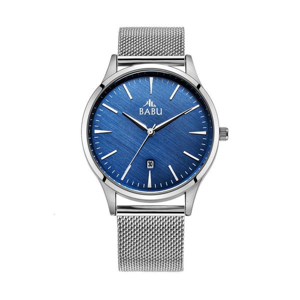 

personality simple fashion men's stainless watch steel mesh belt student watch waterproof quartz men's leisure watch, Slivery;brown