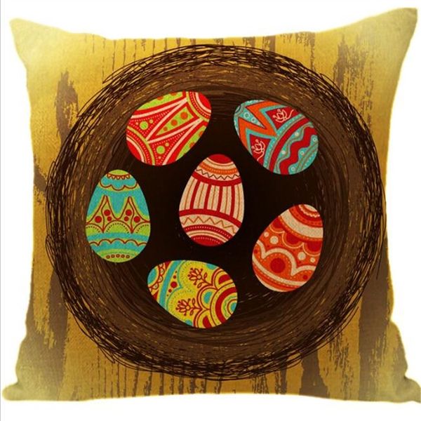 

fashion designers easter eggs linen pillow cases cushion cover 45cm 2021 easter day home sofa pillowslip party ornaments gifts lly2012