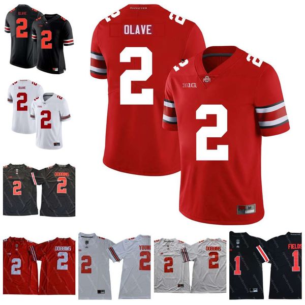 

custom osu ohio state buckeyes 1 justin fields 2 chase young 4 julian fleming 11 jaxon smith-njigba dobbins 150th football jerseys, Black;red