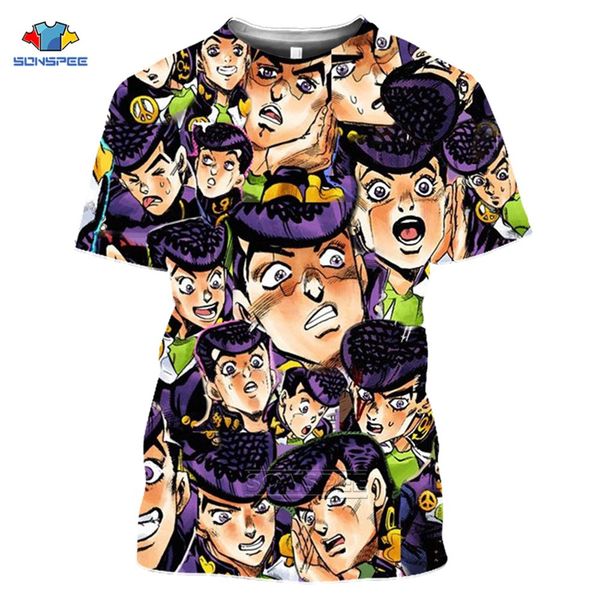 

jojo bizarre adventure print t shirt funny streetwear t-shirt 100% cotton loose men women t-shirt harajuku casual trend