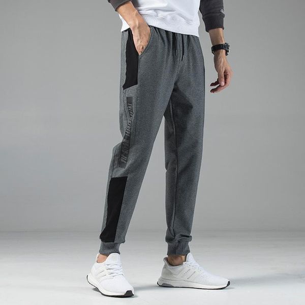 

spring ankle-binding sports knitted pants men's loose cropped casual fashionable kg-629, Blue