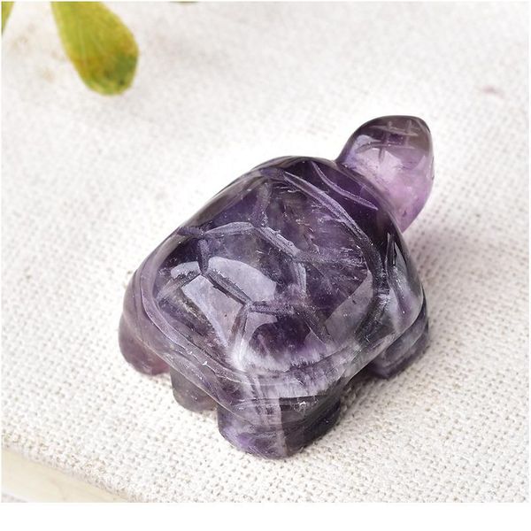

1pc natural crystal rose quartz tortoise amethyst opal animals healing stone home decor fish tank crafts small de qylgly, Black