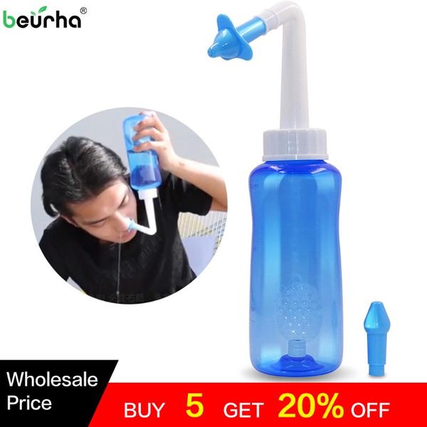 

adults children nasal wash cleaner sinusite nose protector cleans moistens avoid allergic rhinitis neti pot 300ml 500ml