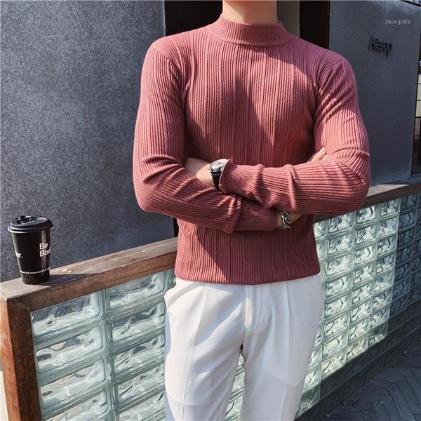 

winter sweater men's korean version of the high-neck thick warm knitted sweater personality bottoming shirt autumn1, White;black