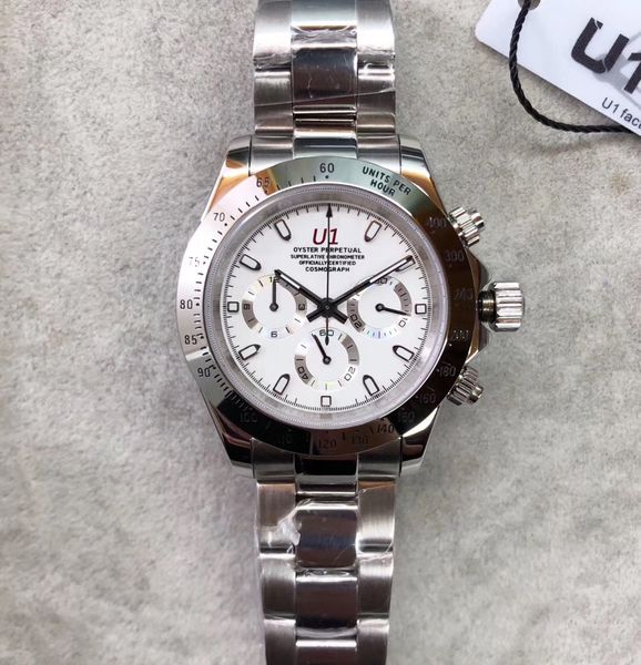 

u1 factory mens automatic sweeping silver case watch sapphire glass tona series m116519 stainless steel solid clasp black dial men watches, Slivery;brown