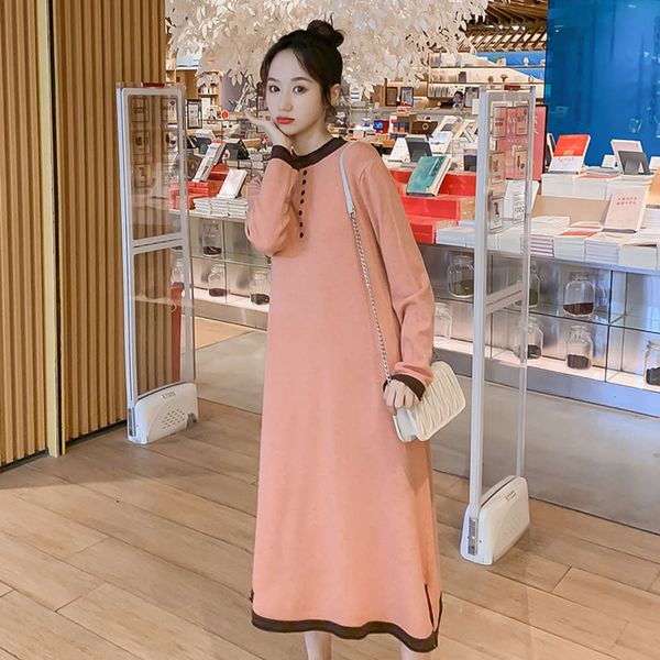 

new autumn spring and sweater shows thin a-line version cashmere bottomed materni skirt medium length lactation drs, White