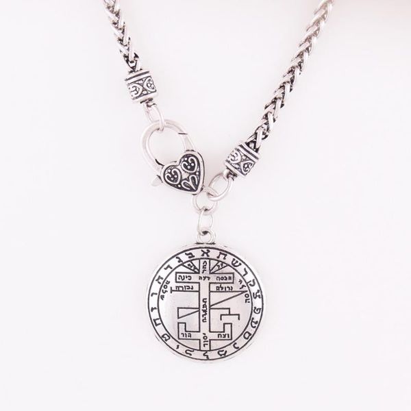 

pendant necklaces wheat link chain necklace viking culture with ancient rune and pattern for zinc alloy material, Silver