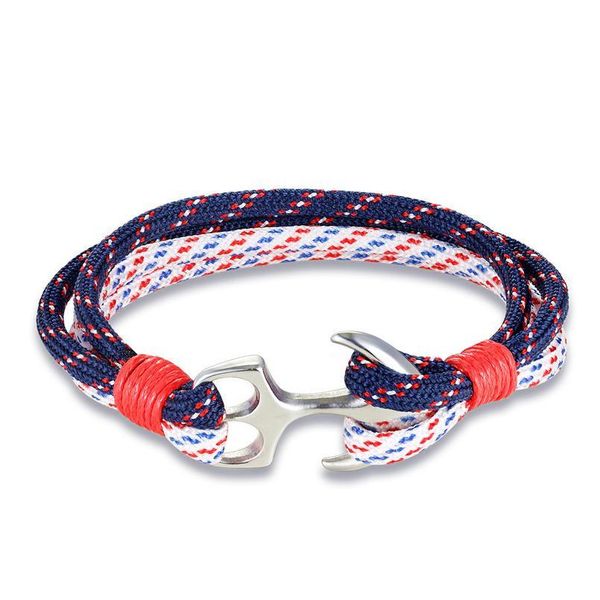 

2018 fashion anchor bracelet navy style stainless steel anchor multilayer black survival rope bracelet men women jewel qylyqn