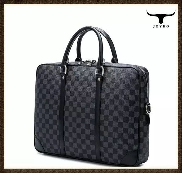 

classic plaid design business briefcase men messenger tote shoulder laplarge capacity handbag travel bag