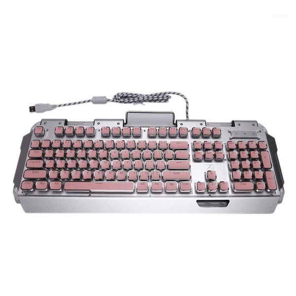 

keyboards x10 retro round typewriter light transmission keycap wired mechanical gaming keyboard multiple effects oval1