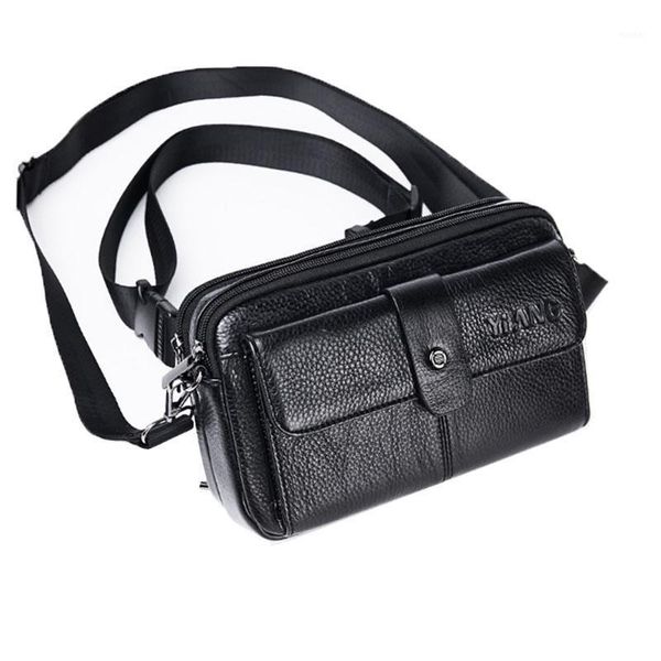 

waist bags genuine leather bag cowhide men crossbody brand famous fashion fanny belt male sling chest pack small shoulder bag1
