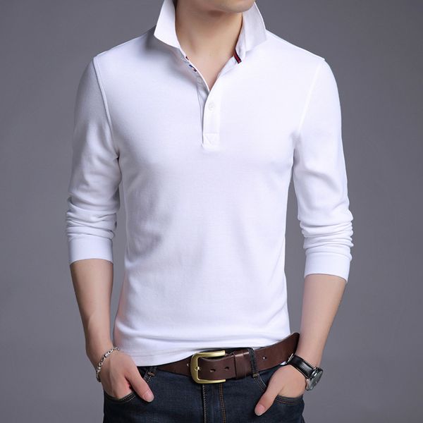 

2021 new new spring fall long sleeve cotton men's shirt thin clothing polo ajqw, White;black