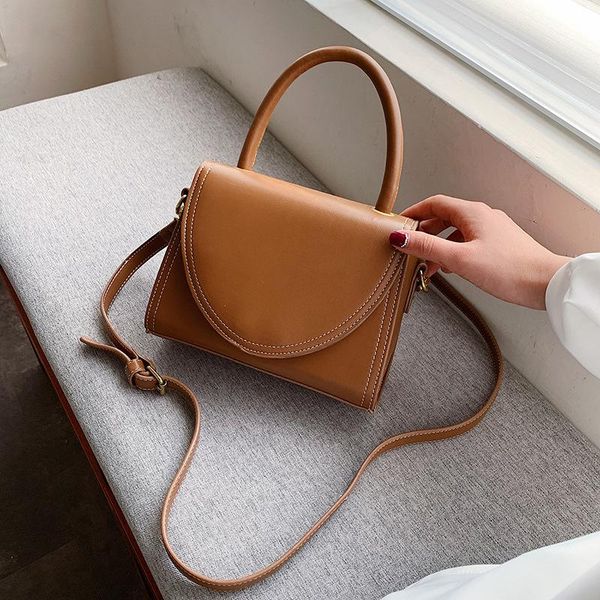 

solid color crossbody bags for women 2020 designer simple cover shoulder bag handbag pu leather messenger bag phone bolso