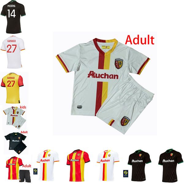 

2021 new rc lens home and away jersey grandit fortes cahuzac perez rc lens maillot de foot camisa de futebol men's soccer shirt, Black;yellow