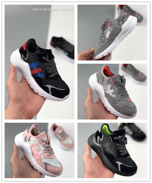 

online kids nite jogger running shoes children sports sneakers big kids designer shoes boys sneakers girls zapatos 3m jogger shoe 24-35, Black
