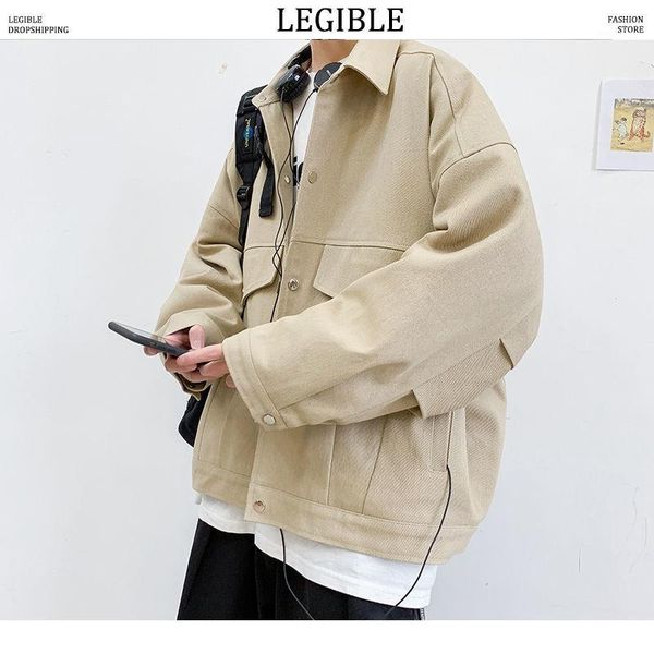 

legible men's oversized jackets streetwear men casual loose windbreaker coats 2020 autumn new men's hip hop jackets1, Black;brown