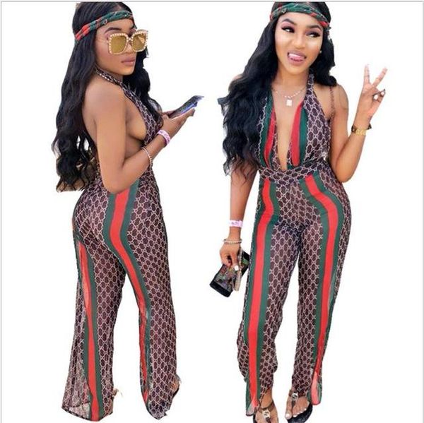 

2020 new fashion design traditional african clothing print dashiki chiffon suspenders with halter jumpsuits, Red