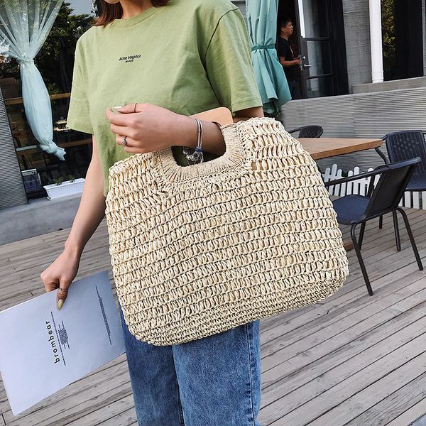

hbp non-brand summer beach straw bag portable women's korean street fashion leisure holiday simple handmade bag sport.0018 yxhu