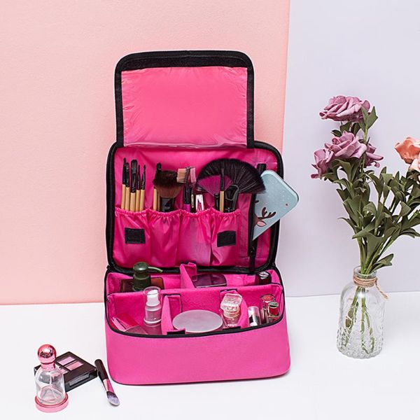 

large capacity makeup bag organizer cosmetics case travel zipper storage tote oxford cloth portable waterproof