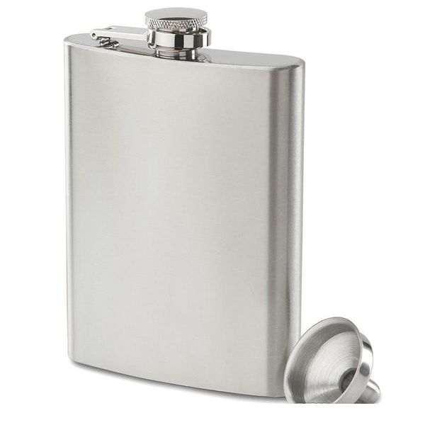 BOOM Moda 8oz Bolso de Aço Inoxidável Balão Retro Whishkey Flask Botão de Parafuso Liquor Inclui Funil de Bônus Grátis e Presente Preto