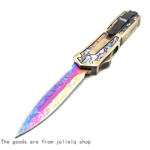 

abalone models gold handle pattern scarab blade 9 double action tactical self defense folding knife camping knife hunting knives fbjak qynf