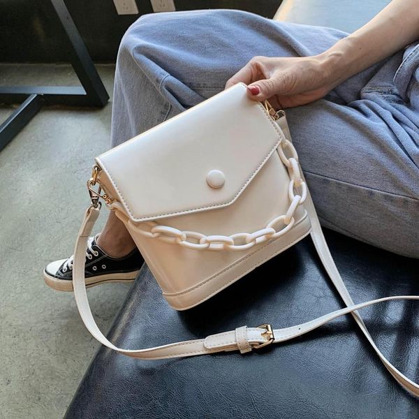 

solid color thick chain small pu leather crossbody bags for women 2020 summer shoulder cross body bag ladies designer