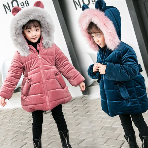 

куртка для девочки малышей детей зимы осени верхняя одежда мода утолщаются нарядах малышей теплая куртка девушки пальто детская одежда c1021, Blue;gray