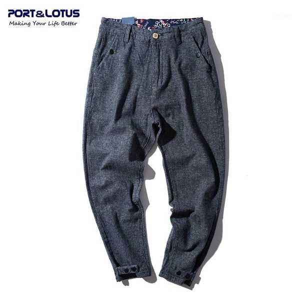 

men's jeans port& men fashion stripe denim brand clothing cotton loose pants cross-pants long men's yp018 51331, Blue