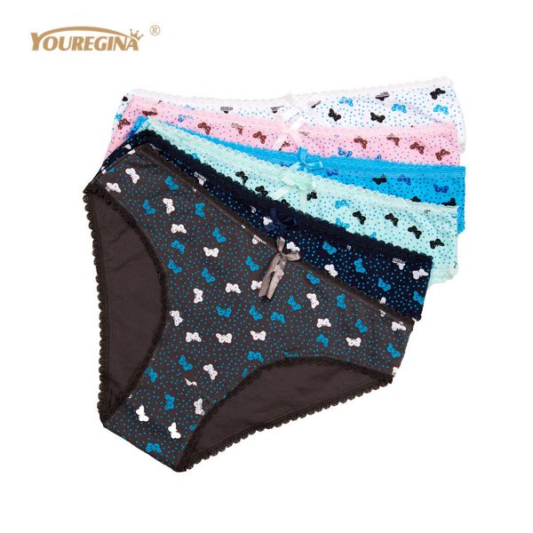 

youregina woman underwear plus size panties women under wear cotton feminino culotte femme ladies bikini briefs 6pcs/lot 201112, Black;pink